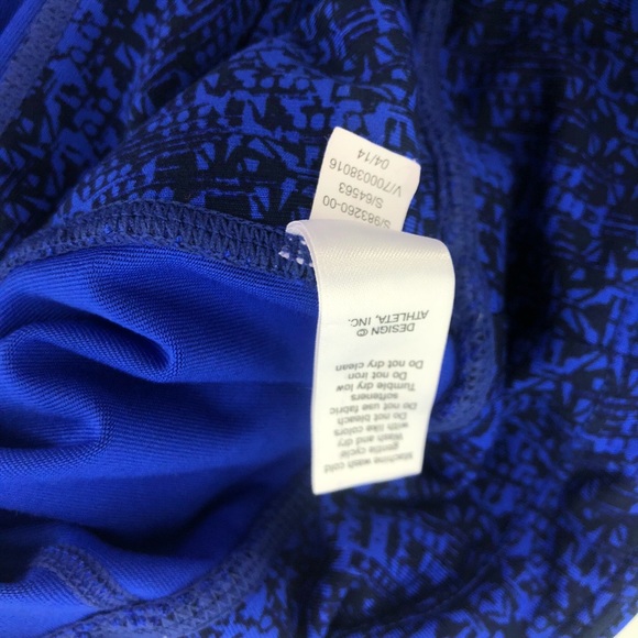 Athleta Blue and Black Cropped Workout Leggings - Picture 9 of 13